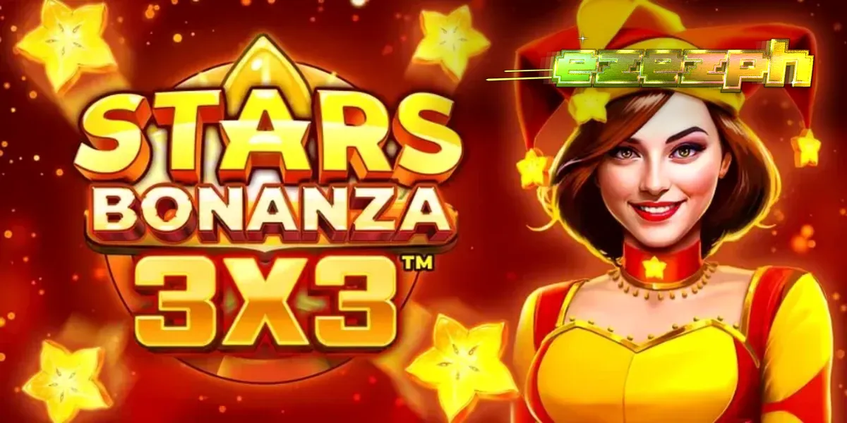 Ang makulay na interface ng Stars Bonanza 3×3 slot na may mga prutas at bituin.